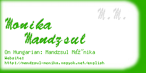 monika mandzsul business card